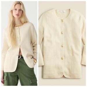 J.Crew Giselle Cream Knit Sweater Jacket Sz Small NWT